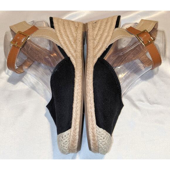 Tommy Hilfiger Women's Nilsa Espadrille Wedge Heels Sandals Black/Sand Size 10 - Picture 6 of 10